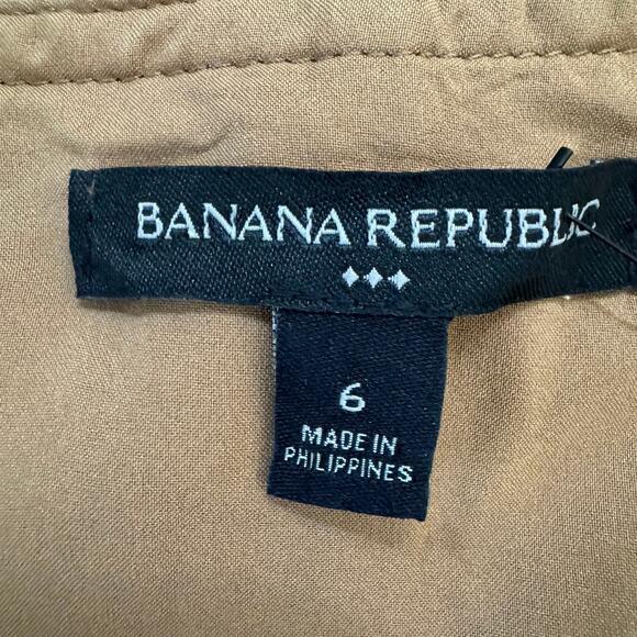 Banana Republic Vegan Suede Womens Sz 6 Camel Brown Sleeveless Peplum Western - Picture 5 of 10